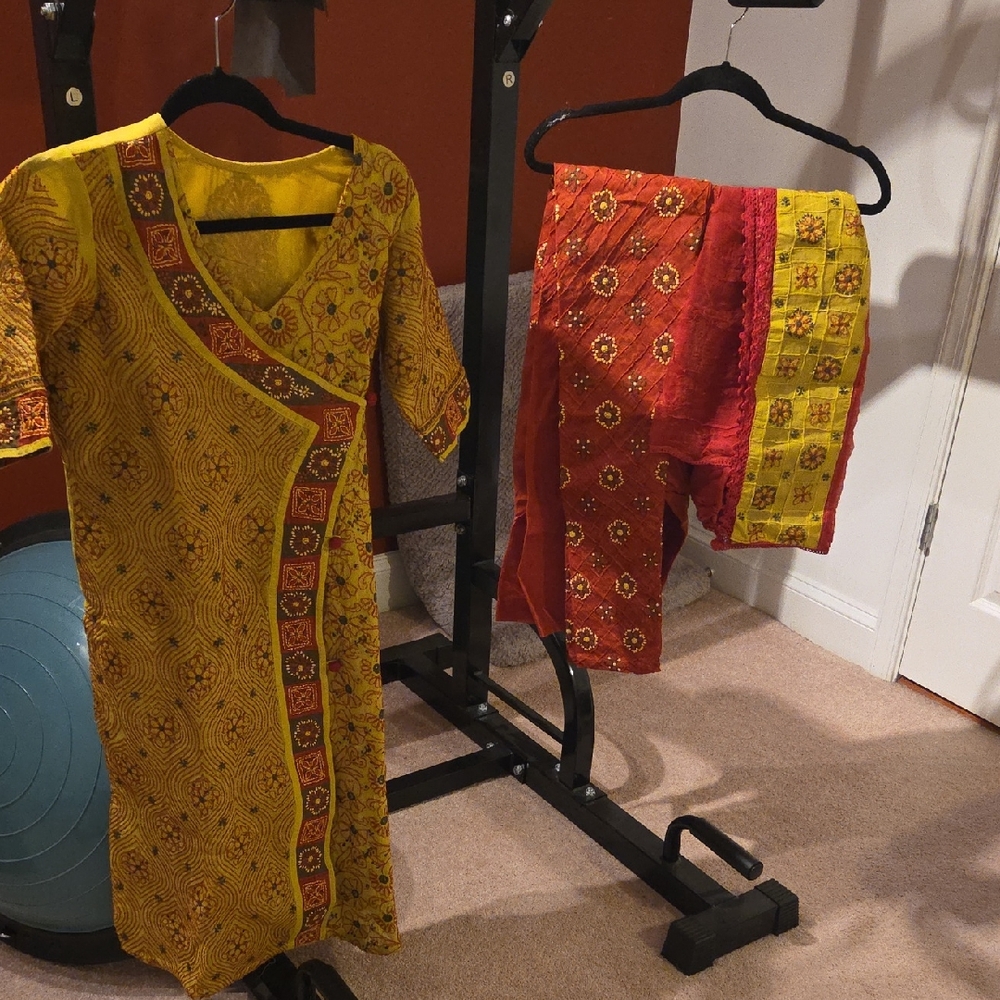 Mehndi Green And Maroon/red Embroidered Churidar